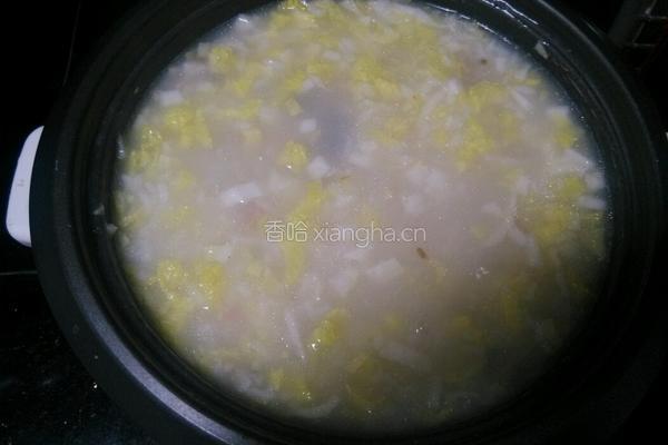 皮蛋瘦肉火腿鸡蛋粥的做法图解6