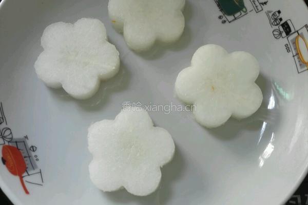 花样白萝卜酿虾球的做法图解9