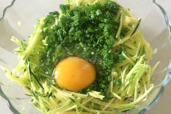 嫩南瓜鸡蛋煎饼的做法图解3