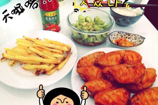 烤鸡翅and薯条的做法图解12