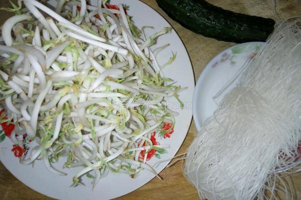 绿豆芽拌粉丝的做法图解1