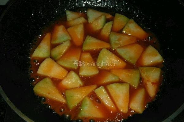 茄汁哈密瓜咕噜肉的做法图解8