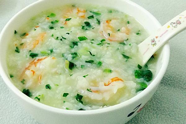 虾仁青菜粥的做法图解11