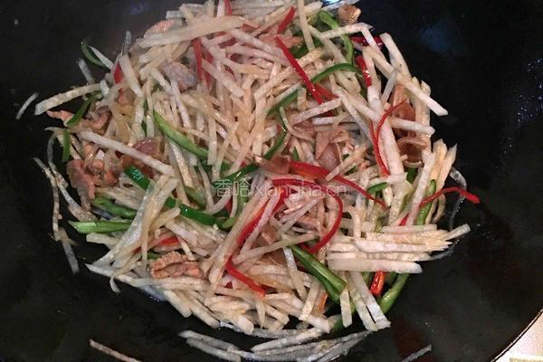 白萝卜炒肉丝的做法图解6