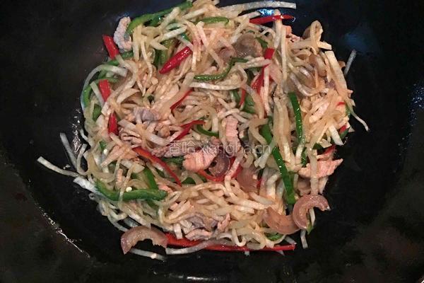 白萝卜炒肉丝的做法图解8