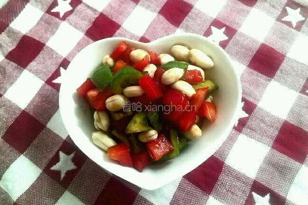 彩椒耗油花生米的做法图解5