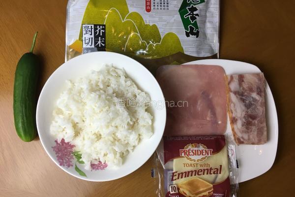 火腿芝士寿司卷的做法图解1