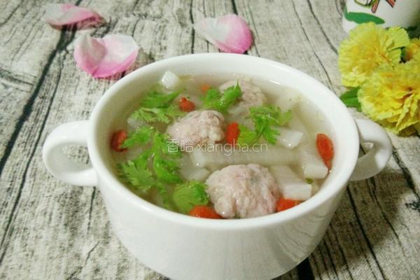 白萝卜肉圆汤的做法图解14