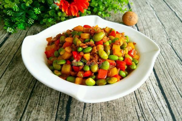 彩椒毛豆炒肉末的做法图解10