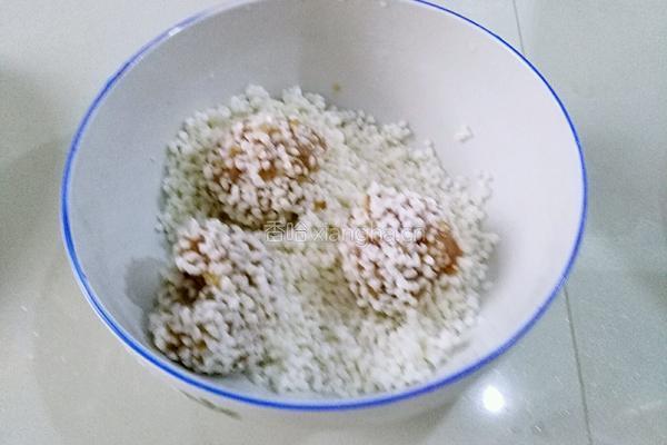 猪肉大米丸子的做法图解4