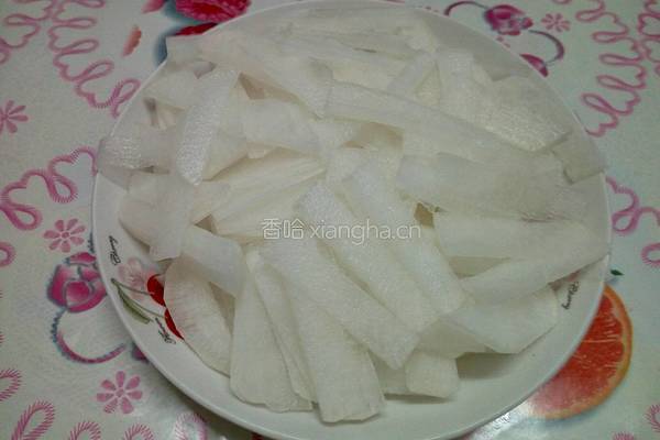 白萝卜炒肉丝的做法图解3