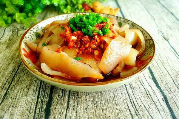 大蒜辣椒蒸猪皮的做法图解10