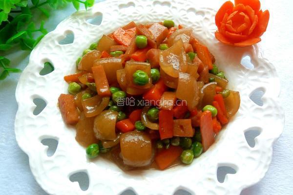 肉皮豌豆小炒的做法图解7