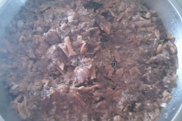 头菜叶蒸肉饼的做法图解5