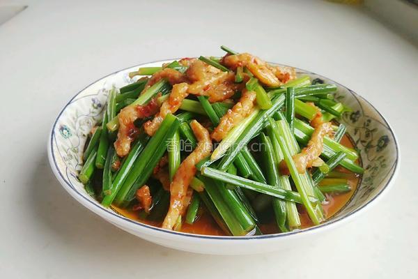 韭菜苔炒肉丝的做法图解8