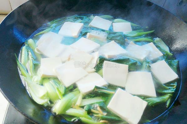 青菜豆腐汤的做法图解5