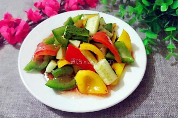 酸甜彩椒拌黄瓜的做法图解8
