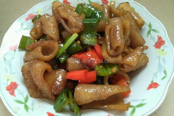 彩椒炒猪皮的做法图解6