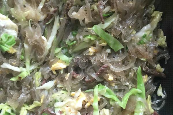 牛肉鸡蛋炒地瓜粉丝的做法图解4