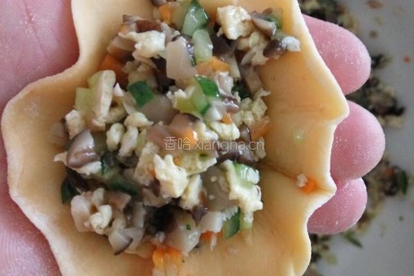 彩色香菇素水饺的做法图解6