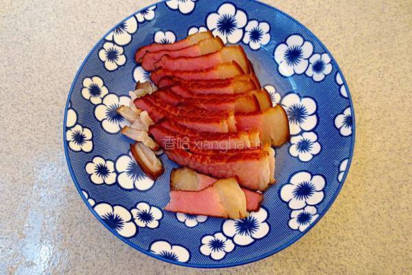 芥兰炒腊肉的做法图解4