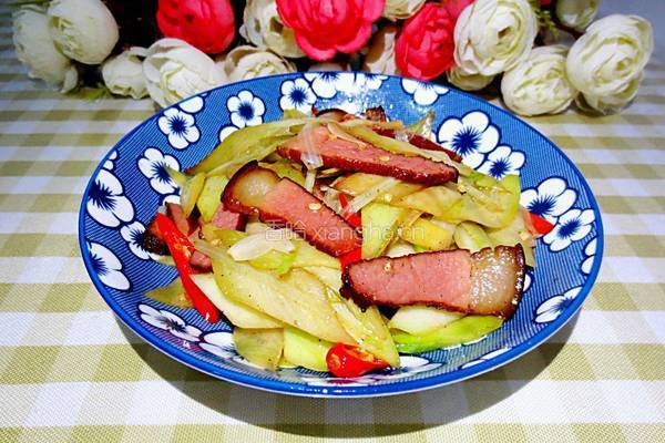 芥兰炒腊肉的做法图解9