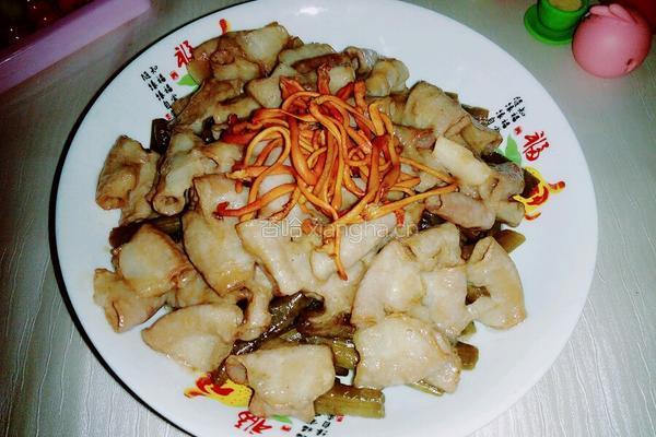 酸豆角炒猪小肠的做法图解4