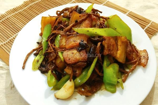 豉香茶树菇回锅肉的做法图解12