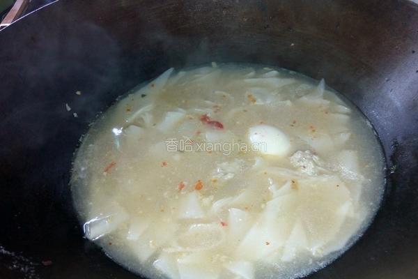 丸子冬瓜鸡蛋面片汤的做法图解7
