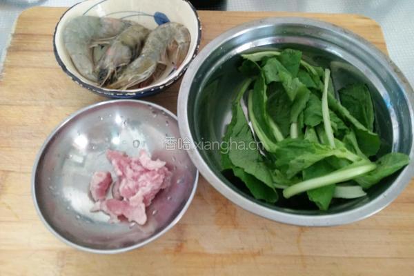猪肉虾丸龙须面的做法图解1