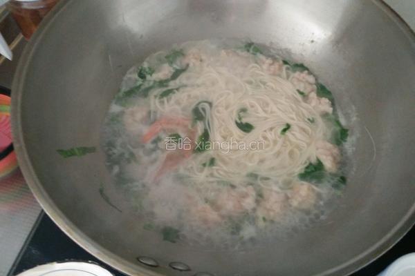 猪肉虾丸龙须面的做法图解10