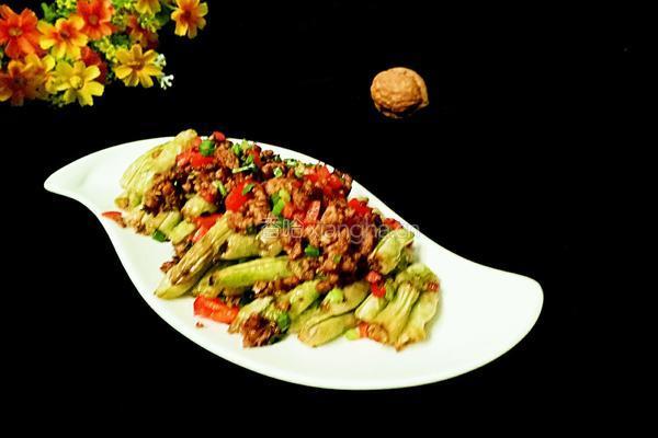 彩椒肉末炒米豆的做法图解12