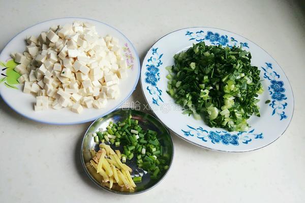 青菜豆腐末汤羹的做法图解2