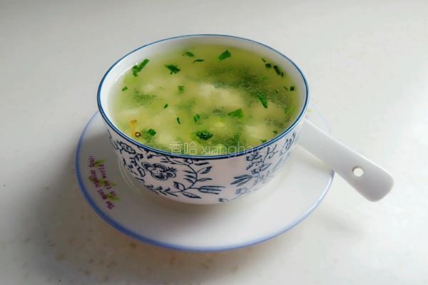 青菜豆腐末汤羹的做法图解6