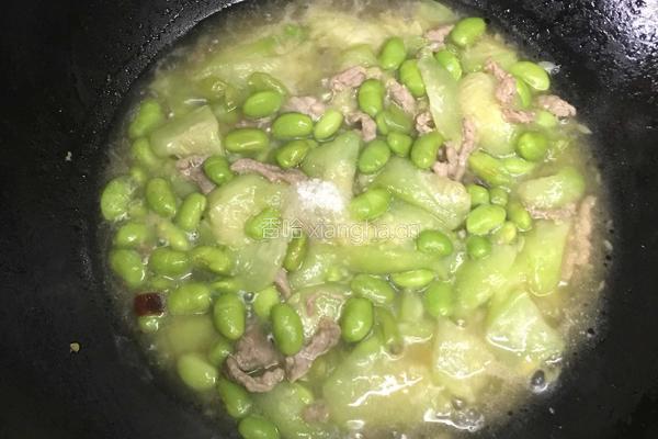 丝瓜 毛豆炒肉丝的做法图解8