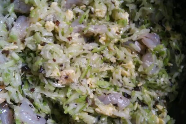瓠子虾仁素水饺的做法图解3