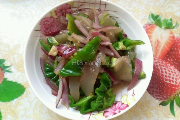 辣椒炒魔芋豆腐的做法图解5