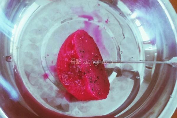 火龙果白凉粉果冻牛奶的做法图解7