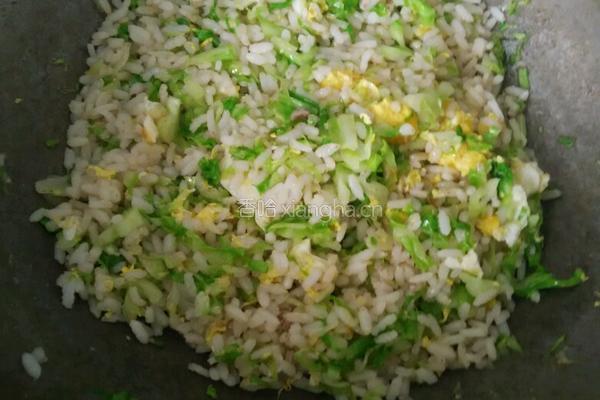 白菜鸡蛋炒饭的做法图解6