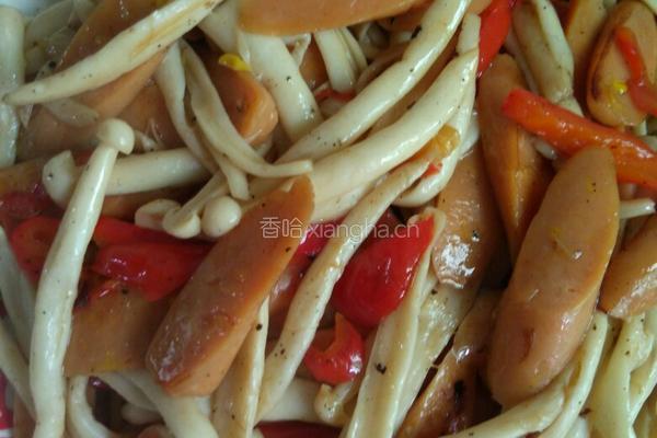 海鲜菇炒火腿的做法图解8