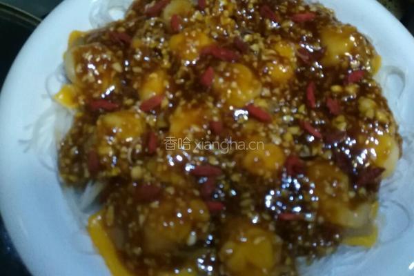 蒜蓉蚝油扇贝肉蒸粉丝的做法图解6