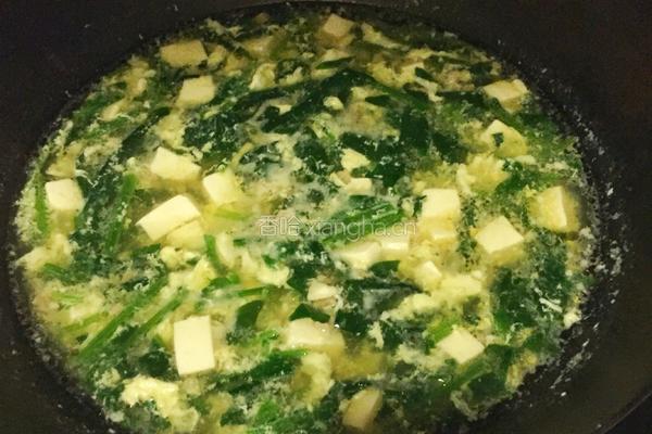 菠菜豆腐瘦肉海米蛋花汤的做法图解11