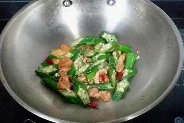 秋葵炒肉片的做法图解9