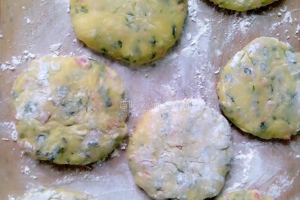 芹菜叶火腿煎饼的做法图解5