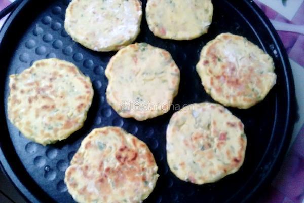 芹菜叶火腿煎饼的做法图解7