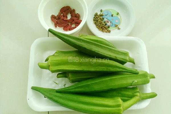 凉拌麻辣秋葵的做法图解1