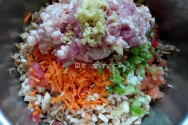 茄子馅包子的做法图解4