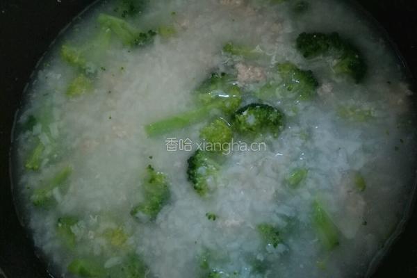 西兰花瘦肉粥的做法图解6