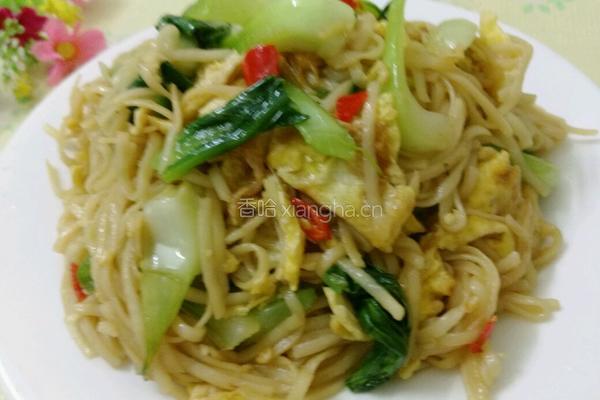 鸡蛋青菜炒面的做法图解9