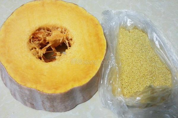 南瓜小米粥（电饭锅）的做法图解1
